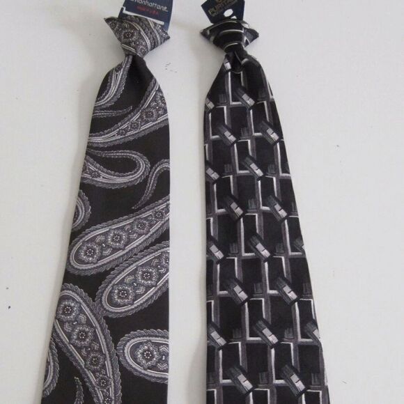 Lot of 2 Clip On Boys Neck Tie School Church NEW - Picture 1 of 8